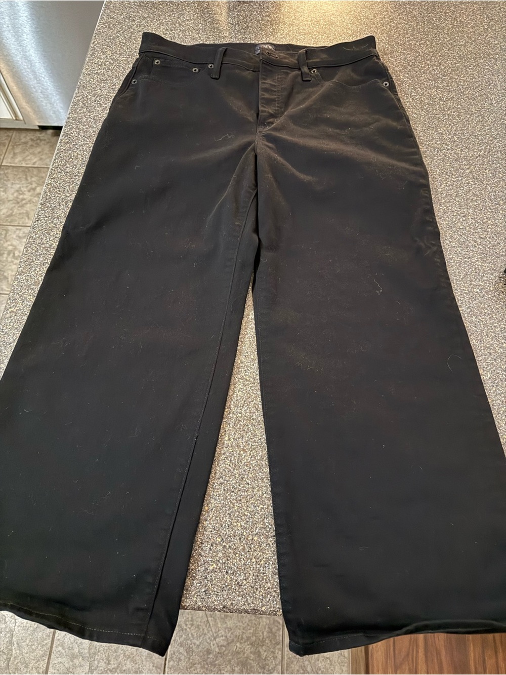 J. Crew Black Wide-Leg Cropped Chinos